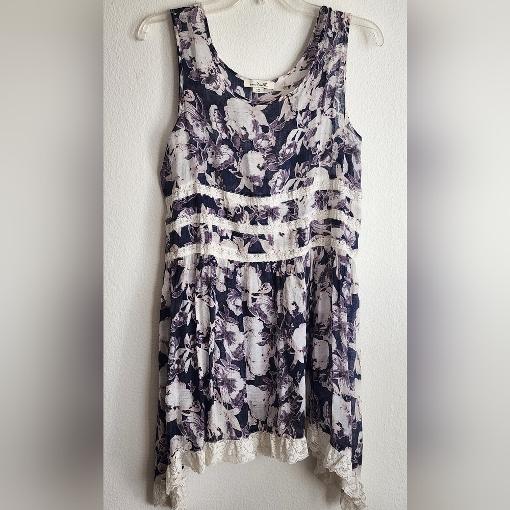 Simply Noelle Women's Long Sleeveless Floral Lightweight Tank Top Sz S/M 8-10